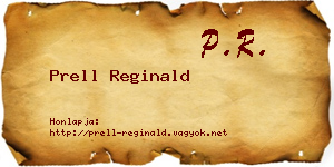 Prell Reginald névjegykártya